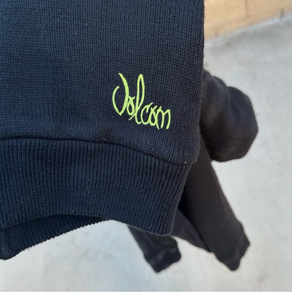 Vintage Y2K Volcom Reversible Striped Knit Full Zip Hoodie Gray/Black Size XS - Picture 4 of 6